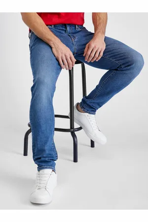 GAP Modré pánské slim taper marco džíny