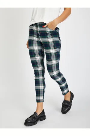 GAP Černé dámské kostkované skinny fit kalhoty