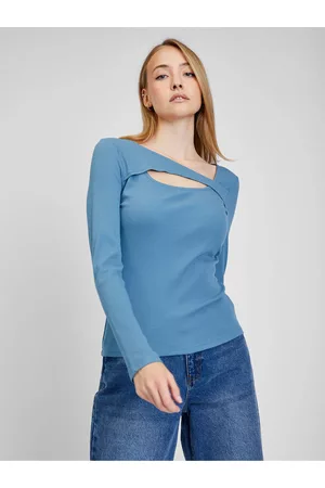 GAP Modré dámské tričko s dlouhým rukávem