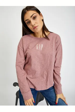 GAP Růžové dámské tričko s dlouhým rukávem