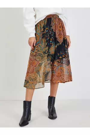 ORSAY Černo- dámská vzorovaná midi sukně