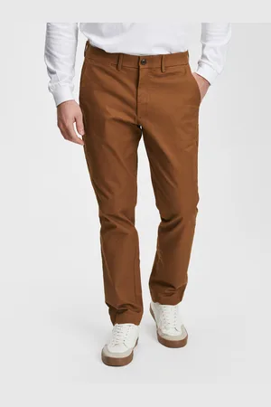 GAP Hnědé pánské kalhoty khakis slim fit Flex