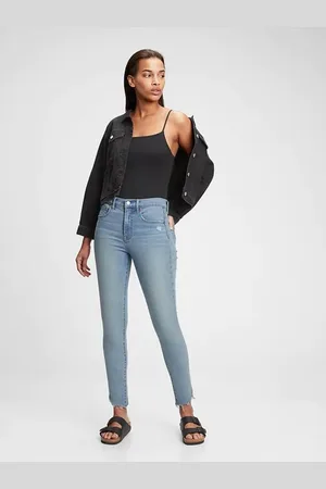 GAP Modré dámské džíny high rise true skinny with secret smoothing pockets
