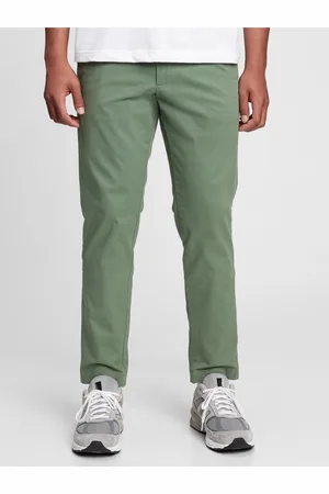 GAP Zelené pánské kalhoty khakis slim fit Flex