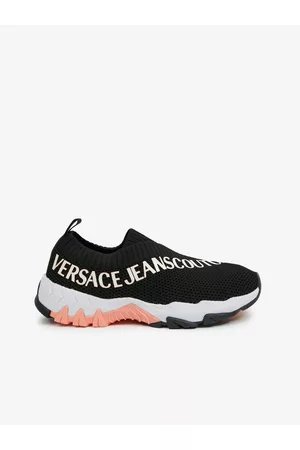 VERSACE Černé dámské vzorované slip on tenisky