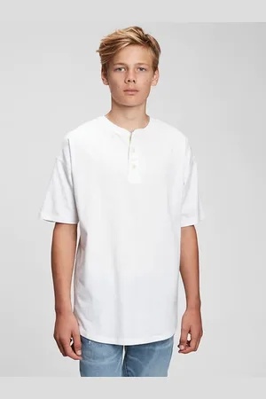 GAP Bílé klučičí dětské tričko henley