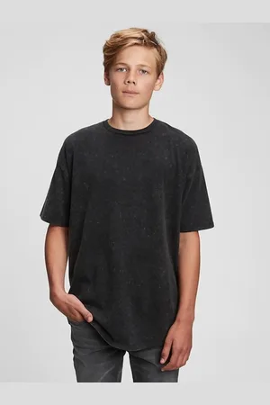 GAP Černé klučičí dětské tričko curved hem t-shirt