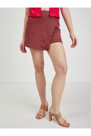 ORSAY Červená dámská vzorovaná sukně/kraťasy