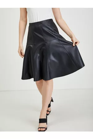 ORSAY Ženy Kožené sukně - Černá dámská koženková sukně