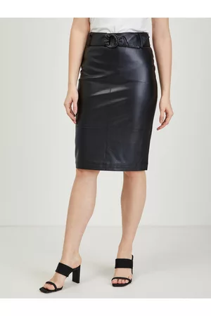 ORSAY Černá dámská pouzdrová koženková sukně