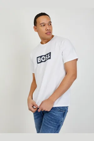 HUGO BOSS Bílé pánské tričko