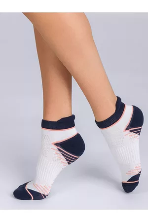 Dim Ženy Sportovní oblečení - Sada dvou dámských sportovních ponožek v modro-bílé barvě SPORT IN-SHOE MEDIUM IMPACT 2x