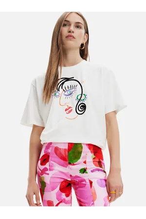 Desigual Bílé dámské tričko Face