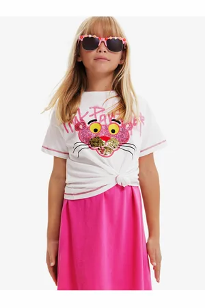 Desigual Bílé holčičí tričko Pink Panther