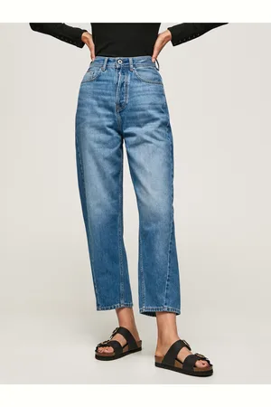 Pepe Jeans Modré dámské zkrácené široké džíny Addison