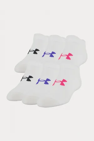 Under Armour Sada šesti párů holčičích ponožek v bílé barvě Essential
