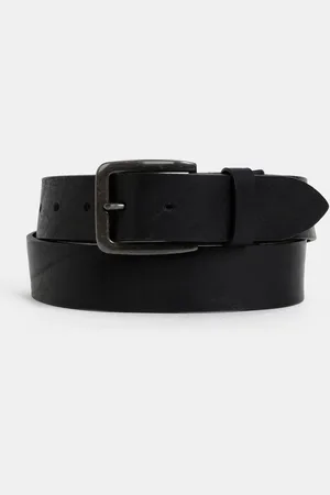 JACK & JONES Černý kožený pásek Victor