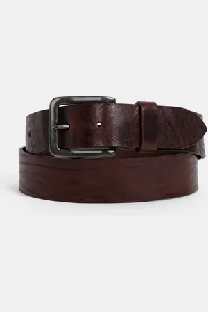 JACK & JONES Tmavě hnědý kožený pásek Victor