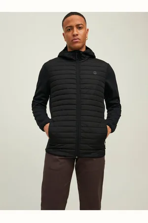 JACK & JONES Černá pánská lehká prošívaná bunda