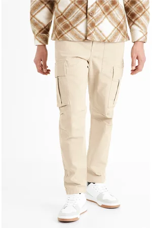 Celio Béžové pánské cargo kalhoty Dogo