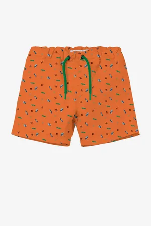 NAME IT Oranžové klučičí vzorované plavky Zimmi