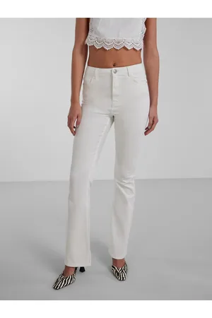 Pieces® Bílé dámské flared fit džíny Peggy