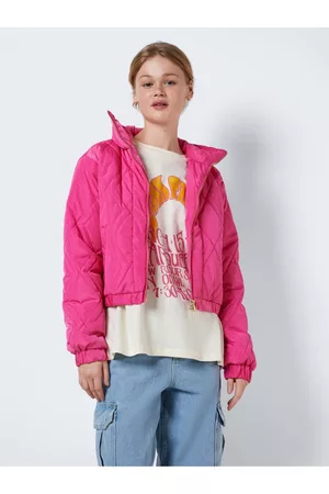 Noisy May Tmavě růžový dámský prošívaný bomber s límcem Ziggy