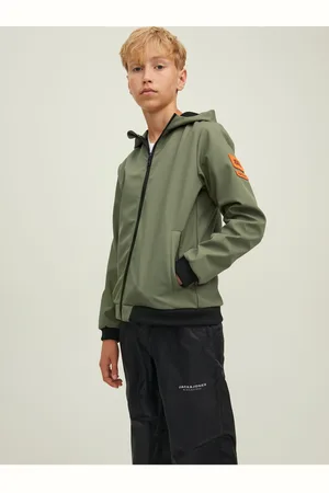 JACK & JONES Klučičí lehká bunda s kapucí Classic Waffle