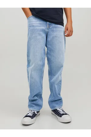 JACK & JONES Světle modré klučičí straight fit džíny Chris