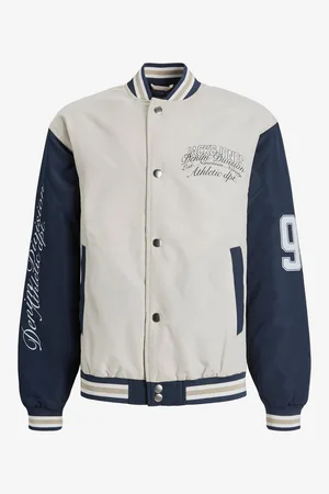 JACK & JONES Modro-krémový klučičí bomber Athle
