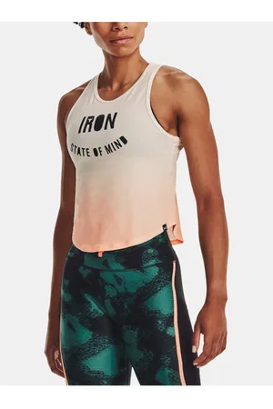 Under Armour Oranžovo-bílé dámské tílko Project Rock State of Mind Tnk