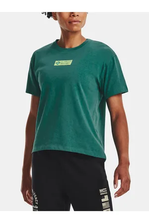 Under Armour Zelené dámské tričko UA PROJECT ROCK GLOBE SS