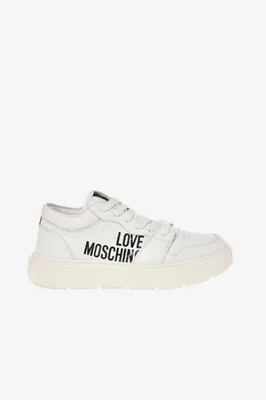 Moschino Bílé dámské kožené tenisky