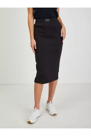Calvin Klein Černá dámská žebrovaná pouzdrová sukně