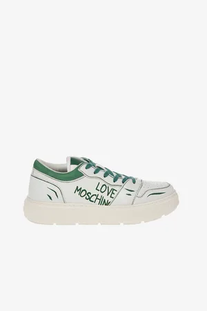 Moschino Zeleno-bílé dámské kožené tenisky