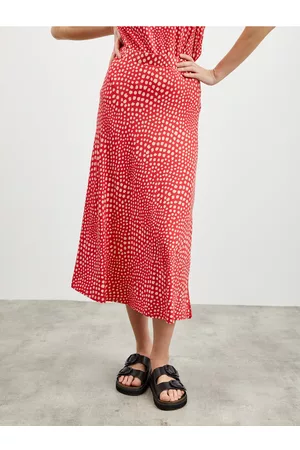 ZOOT.lab Béžovo- vzorovaná midi sukně s rozparkem Norine
