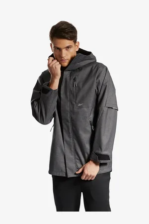 Reebok Pánská žíhaná bunda s kapucí DMX HD SHELL MID JK
