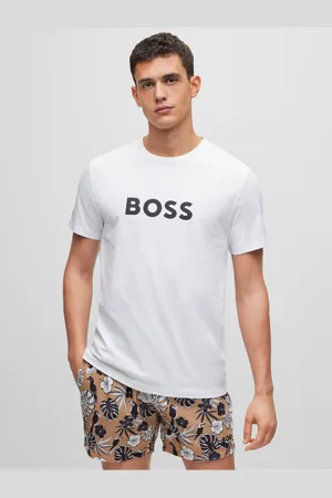 HUGO BOSS Bílé pánské tričko HUGO