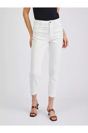ORSAY Bílé dámské zkrácené mom fit džíny