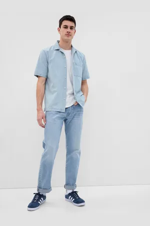 GAP Pánská džínová košile s krátkým rukávem