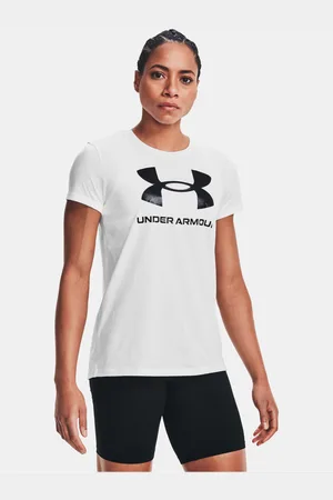 Under Armour Bílé sportovní tričko UA W SPORTSTYLE LOGO SS