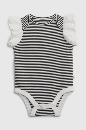 GAP Bílo-černé holčičí pruhované body s volánky