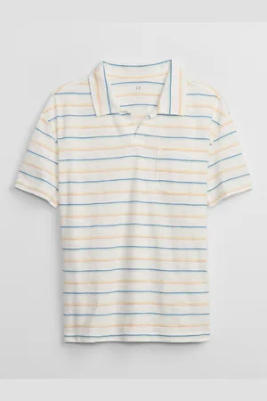 GAP Bílé klučičí pruhované polo tričko