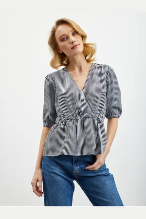 ZOOT.lab Černá dámská pruhovaná halenka Oline