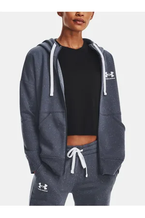 Under Armour Mikina Rival Fleece FZ Hoodie-GRY