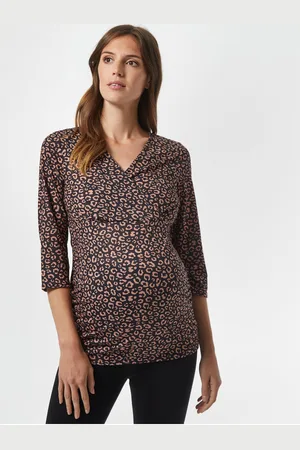 Dorothy Perkins Hnědé vzorované těhotenské tričko
