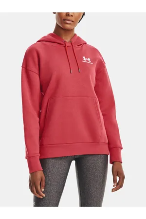 Under Armour Červená mikina Essential Fleece Hoodie
