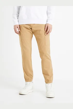 Celio Světle hnědé pánské cargo kalhoty Dolyte