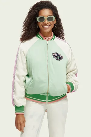 Scotch&Soda Světle zelený dámský oboustranný bomber