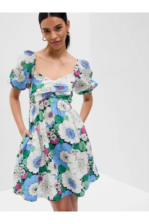GAP Modro-bílé dámské květované mini šaty